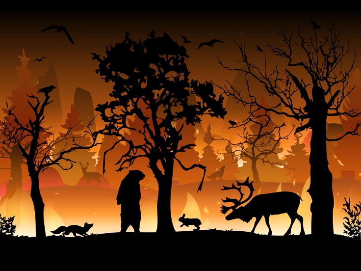 Burning forest_ Illustration